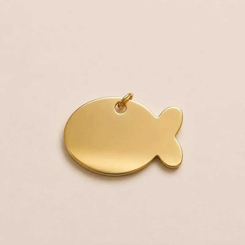 médaille poisson, finition dorée