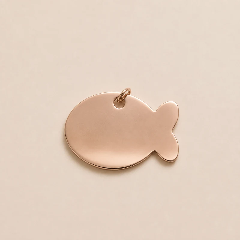 médaille poisson, finition or rose